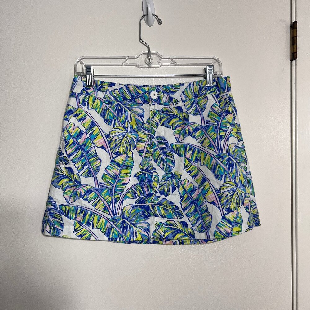 Tori Richard Palm La Bamba 100% Cotton Mini Skirt Women's Size 6